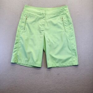 Tail Tech Performance Golf Shorts Womens 8‎ Lime Green Bermuda Athletic Pockets